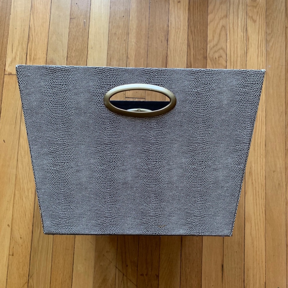 Anthropologie Snakeskin and Brass Storage Bin